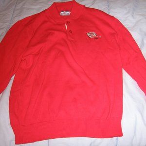 Uniroyal Tiger Team Pro Red Two Button Henley Sweater Red New No Tag Large